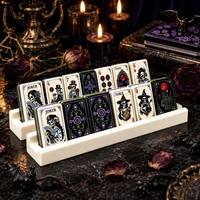 Support de présentation de tuiles de mahjong américaines en acrylique de luxe premium, conception durable à 4 couches, porte-cartes sécurisé, pour 4 séances de jeu