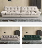 Vente chaude Moderne Style Italien Tissu Blanc Velours Canapé Ensemble Contemporain Personnalisable Blanc Nuage Modulaire Confort Salon