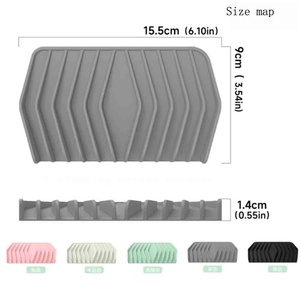 6.1 X 3.5 X 0.55in Bathroom Tray Soap Holder for Kitchen Silicone Sink Tray Bar <b>Shower</b> Soap Holder Bathroom Organizer Tray - Product Image 2