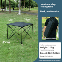 Table pliante portable en alliage d'aluminium pour pique-nique, barbecue et randonnée, avec sac de transport