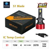Phares LED de voiture SunRise S1 880 12V 72W 8000LM 6500K, étanches IP68, système de refroidissement, Canbus Plug and Play, ajustement universel