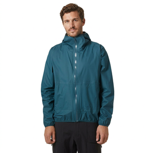Men's Hooded Solid Color Windproof Polyester/Nylon Casual Windbreaker Jacket Autumn Outdoor Jacket Zipper Closure Regular Fit - Product Image 1