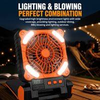 Ventilateur de camping solaire 4 vitesses avec LED et protection anti-moustiques, ventilateur de tente rechargeable et étanche à longue autonomie pour usage extérieur