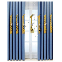 Cortinas y Cenefas Infantiles con Dibujos Animados de Jirafa, Cortinas Transparentes de Tela para Dormitorios, Tratamiento de Ventanas para Ventanas de Piso a Techo