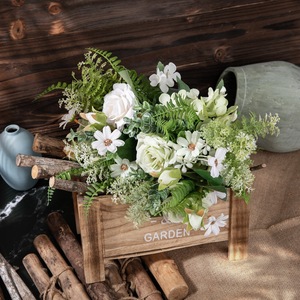 ช่อดอกกุหลาบประดิษฐ์ CallaFloral สีขาว ขนาด 12 นิ้ว สำหรับตกแต่งงานแต่งงาน ตกแต่งบ้าน แขวนผนัง จัดดอกไม้ - Product Image 2