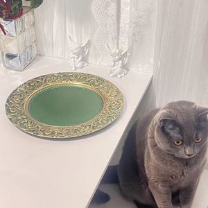 Luxury Green Charger <b>Plates</b> Set Elegant Vintage Wedding & Dinner <b>Plates</b> for Dishes Presentation - Product Image 4