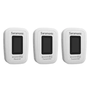 Saramonic blink 500 pro b2 sistema de lav duplo, micro sem fio, tx + rx 2.4ghz com câmera-montável, dual-rec, mono/estéreo
