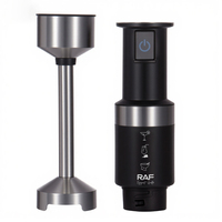 Ensemble de mixeur plongeant RAF R.3112 400W 5 en 1, démarrage rapide, nettoyage facile, gobelet de 1000 ml avec hachoir, fouet et mousseur pour un usage quotidien en cuisine