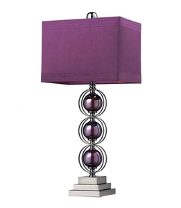 Lámpara de Mesa de Vidrio Sólido con Pantalla de Tela Azul para el Mercado de EE. UU., Reino Unido y Medio Oriente - Product Image 2
