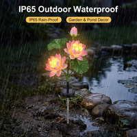 Lampe solaire à LED en aluminium pour jardin, avec abat-jour en forme de lotus, indice de protection IP65, certifiée ROHS