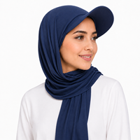 Voile Hijab Noir pour Femme, Foulard Modeste Musulman, Protection Solaire Extérieure, Châle