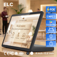 Tablette Android 14 professionnelle en forme de L pour réception d'hôtel, affichage PoE pour l'enregistrement des visiteurs et écran de bienvenue
