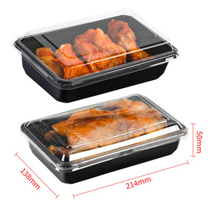 Hot bán công suất lớn dùng một lần <span class=keywords><strong>PP</strong></span> nhựa đen Bento Hộp Ăn Trưa thức ăn nhanh Takeaway <span class=keywords><strong>container</strong></span> - Product Image 2