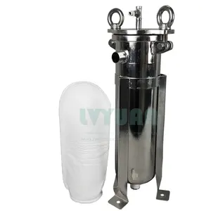 SS 304 316L steel oring 1 micron single bag water filter type stainless filter housing with top in bottom out flange 1 inch