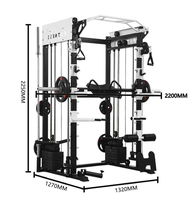 XOYOOU Équipement de fitness pour la maison : Appareil multifonctionnel avec système de câbles croisés, rack de squat, machine Smith, et fonctionnalités pour bras et poitrine