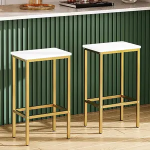 Grosir Set 2 bangku Bar ruang makan persegi panjang Modern kursi sarapan Dapur kualitas tinggi untuk penggunaan rumah