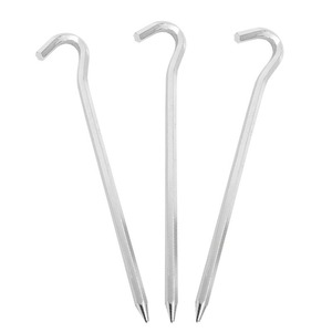 6mmx18cm Aluminum Alloy Tent Stakes Hexagonal Curved <b>Hook</b> <b>Ground</b> Nail Pegs for Outdoor Camping Canopy Wind Rope Fixing - Product Image 5