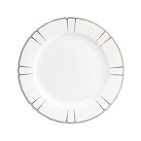 Assiette ronde en porcelaine fine avec bord doré, assiettes à dîner écologiques en porcelaine pour restaurants