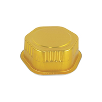 Conteneur en aluminium hexagonal doré robuste de 400 ml, boîte en aluminium jetable épaissie pour la cuisson et l'emballage alimentaire à emporter