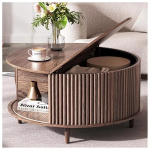 <span class=keywords><strong>Table</strong></span> <span class=keywords><strong>basse</strong></span> en bois massif de style <span class=keywords><strong>rétro</strong></span> et luxueux, <span class=keywords><strong>table</strong></span> à thé créative avec rangement pour les petits salons - Product Image 4
