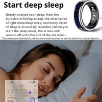 Cincin Pintar Muslim Zikr Tasbih Counter Layar LED Pemantauan Kesehatan Siklus Menstruasi Pengambilan Foto Jarak Jauh Pemantauan Tidur Latihan Kotak Pengisian Daya