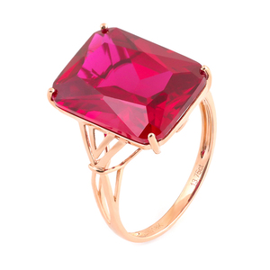 Bague en <span class=keywords><strong>rubis</strong></span> royal - 10x15 octogone, <span class=keywords><strong>rubis</strong></span> de 13,75 carats, <span class=keywords><strong>bijoux</strong></span> en or rose 18 carats - Product Image 2
