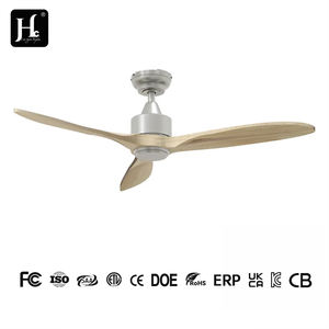 Ventilateur de plafond décoratif avec télécommande, 52 pouces, 3 pales en fer ABS, finition bois, LED 3 couleurs, avec lumière intégrée pour la maison - Product Image 4
