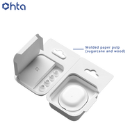 Boîte moulée en pâte de cellulose haut de gamme anti-statique personnalisée pour écouteurs Bluetooth TWS dans l'électronique, 100 % recyclée et biodégradable