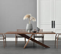 Nouvelle table en bois massif de noyer noir d'Amérique du Nord, style italien moderne minimaliste, table à manger en chêne, poste de travail design pour l'étude