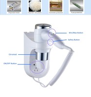 Sèche-cheveux électrique professionnel 1800W pour salle de bain d'hôtel, en plastique ABS, mural, pliable, moteur AC, avec diffuseur