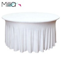 Housse de table ajustée en polyester élasthanne à volants