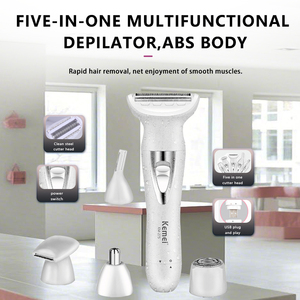 Kit de toilettage <span class=keywords><strong>Kemei</strong></span> Km-275 <span class=keywords><strong>5</strong></span> en <span class=keywords><strong>1</strong></span>, rasoir électrique pour sourcils, bikini, épilation indolore, rasoir étanche - Product Image 4