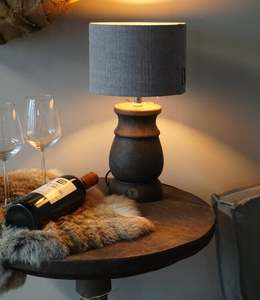 Majestic Brown Modern Design Natural Wood <b>Table</b> Lamp Base Great for Outdoor Spaces Hotel Tabletop <b>Decoration</b> Plant Electric - Product Image 1