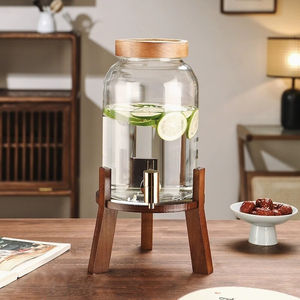 Botella de agua fría con grifo, vidrio resistente a altas temperaturas, almacenamiento de agua para el hogar, botella de agua fría, té de frutas - Product Image 5