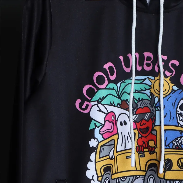 Lage Prijs Zwaar Katoen Gebreid Ontwerp Je Eigen Modeprint Hoodie