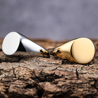 Flacher Ring mit Logogravur, wasserdicht, aus glänzend poliertem Edelstahl, personalisierbar, Geschenk zum Muttertag oder Vatertag