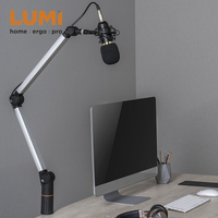 Bras de ciseaux professionnel pliable monté sur le bureau bras de support de montage de Microphone réglable pour les jeux ou le Studio