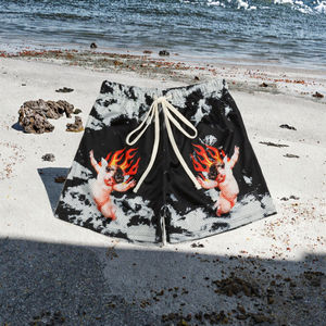 Traje de Baño de Punto para Hombre 2025, Cintura Alta con Cordón, Secado Rápido, para Deportes Acuáticos de Verano, Estampados por Sublimación, Encaje, 100% Poliéster - Product Image 2