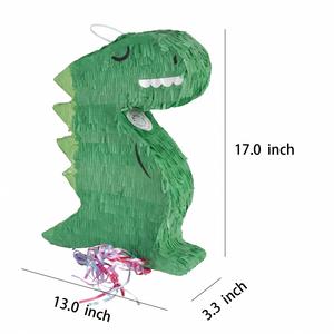 Accessoires de fête d'anniversaire pour enfants, accessoires photo, pinata en papier à thème forêt pour bonbons ou jouets, dinosaure vert 43x33x8.5cm Marque - Product Image 4