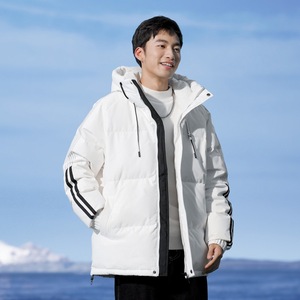 Unisex Thời Trang Hợp Thời Trang Đội Mũ Trùm Mũ Trùm Mũ Trùm Rắn Màu Trắng Vịt Xuống Áo Khoác Với Dây Kéo Đóng Cửa 65% Điền Cho Thanh Thiếu Niên Giản Dị Áo Ấm - Product Image 1