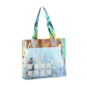 Laser Custom Pattern Transparente Einkaufstaschen One Shoulder Handheld Bag Jelly Handheld Geschenk PVC Plastiktüte