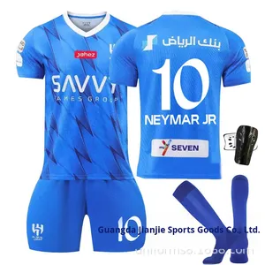 Completi Estivi per Bambini della Lega Saudita Al-Nassr Al-Hilal, Maglia da Calcio Casa/Trasferta a Maniche Corte in Poliestere/Cotone - Product Image 5