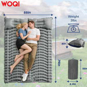 ที่นอนเป่าลม Woqi สำหรับแคมป์ปิ้งแบบสองคน หนาพิเศษ พร้อมปั๊มลมในตัวและหมอน สำหรับการเดินทางแบบแบกเป้ - Product Image 4