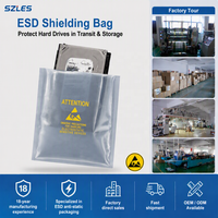 Sac Ziplock ESD Antistatique de Taille Personnalisée avec 3 Blindages Latéraux pour Emballage et Emballage avec Protection ESD