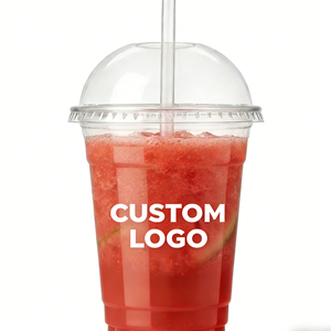 Gobelets jetables en plastique PP pour smoothies avec couvercles, diamètre 90 mm, 300 ml, pour fêtes - Product Image 1