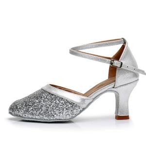 Chaussures de <span class=keywords><strong>danse</strong></span> salsa <span class=keywords><strong>kizomba</strong></span> latine pour femmes, paillettes dorées - Product Image 3