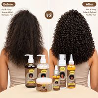 Kit Professionnel de Soins Capillaires pour Cheveux Bouclés et Abîmés (Cheveux Africains), Hydratation, Réparation, Anti-Chute, Repousse et Coiffage