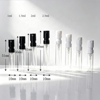 Flacons de parfum de voyage rechargeables de 1 ml, flacons vaporisateurs de voyage à col serti de 2 ml
