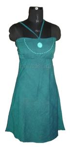 Vestido de Playa con Cuello Bandeau, Largo hasta la Pantorrilla, Tela de Algodón Ecológica, Estampado Floral, Secado Rápido, Precio Razonable - Product Image 2