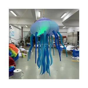 Novo Design Pendurado Mar Animal Inflável Jellyfish Modelo com Luzes LED para Discoteca e Casamento Festa Stage Decorações